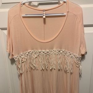 Pink top with tassels